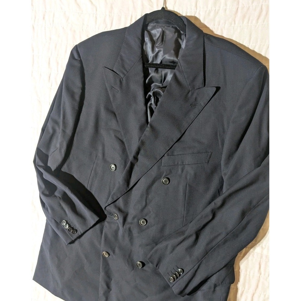 Ermenegildo Zegna Slim Blazer US 50R EU 60 Double Breasted Peak Australian Wool